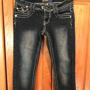 Angels crop jeans with cuff and embellished pocket